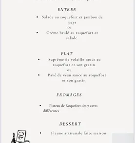 Menu pour le Roquefort en Fête