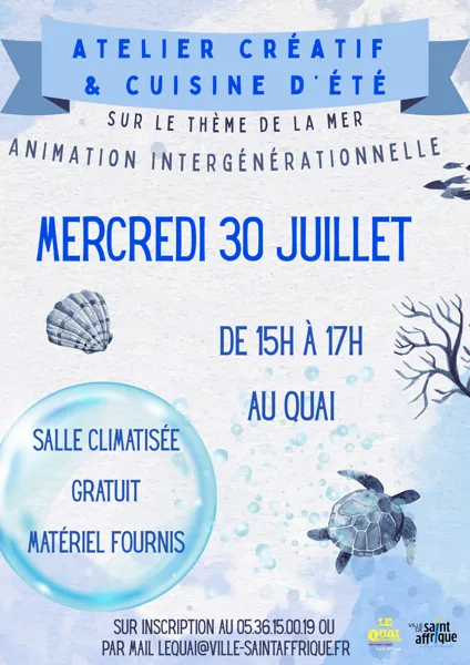 Atelier créatif et cuisine