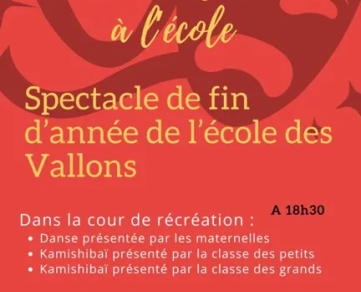 Spectacle de fin d'année de l'école des vallons