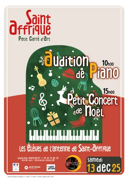 Audition de piano et concert de Noël