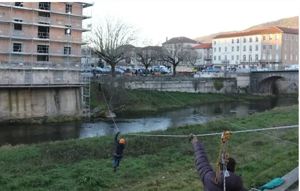 Tyrolienne sur la Sorgues