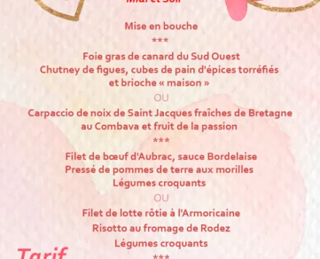 Menu Saint-Valentin