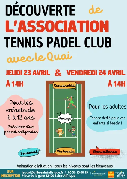 Atelier découverte tennis