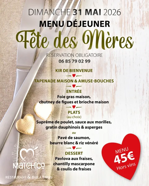 Menu Fête des mères