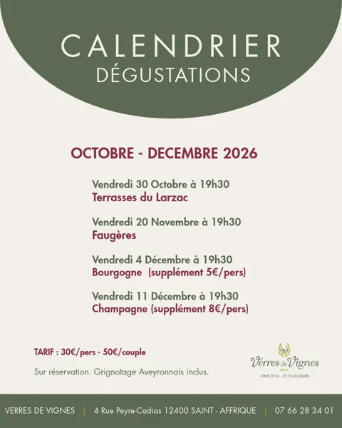 Atelier dégustations